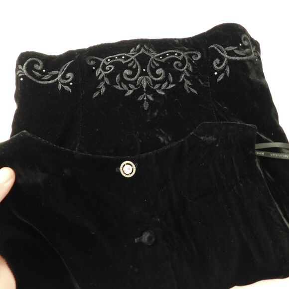 Vintage Scott McClintock Black Velvet Top Formal Sleeveless Embroidered NOS Y2K - Picture 4 of 14